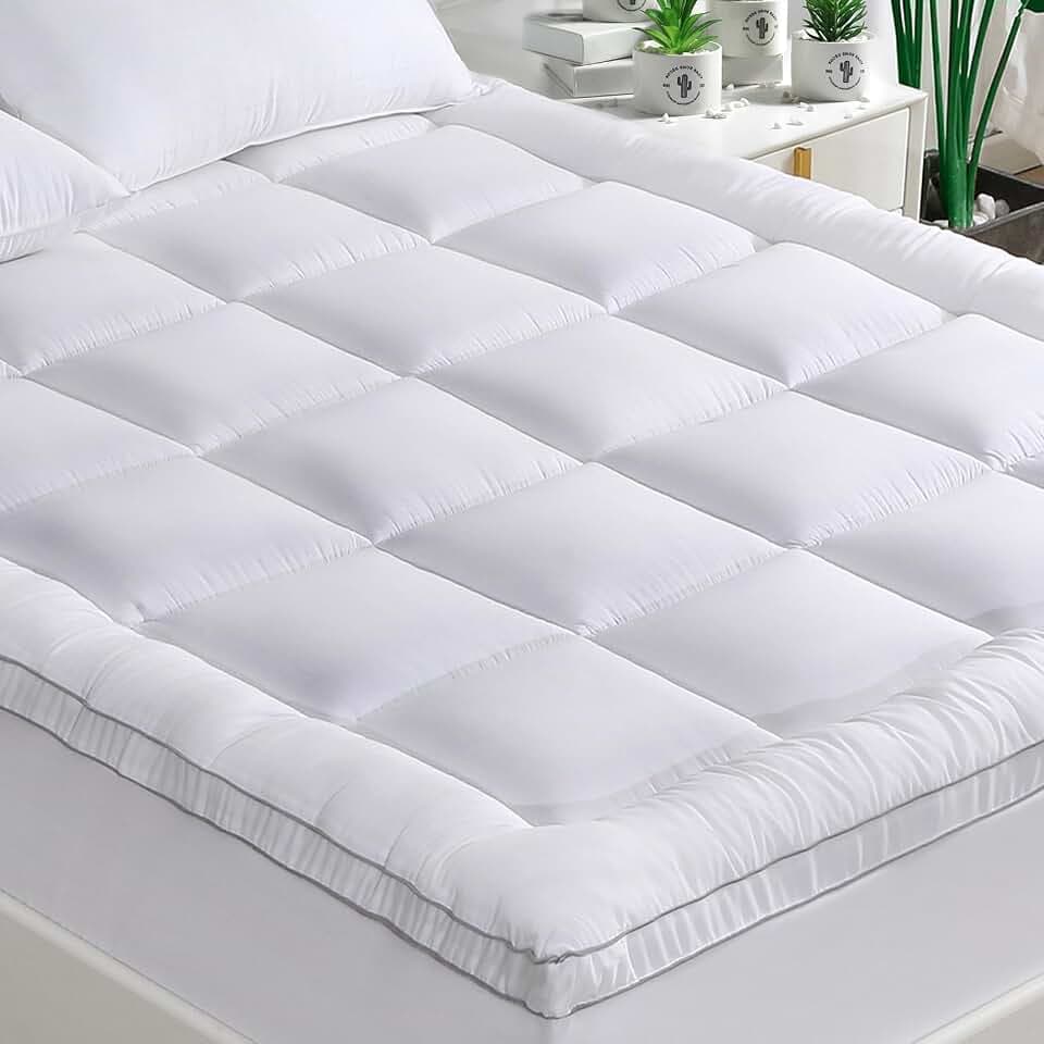 GRT Matratzen Topper 90x200cm, Matratzenschoner Spannbettlaken Matratzenauflage Bettlaken Topper mit Bambusfasern-Oberseite und 3D-Schneeflockenfüllung, Geeignet für Boxspringbetten bis 30 cm Höhe