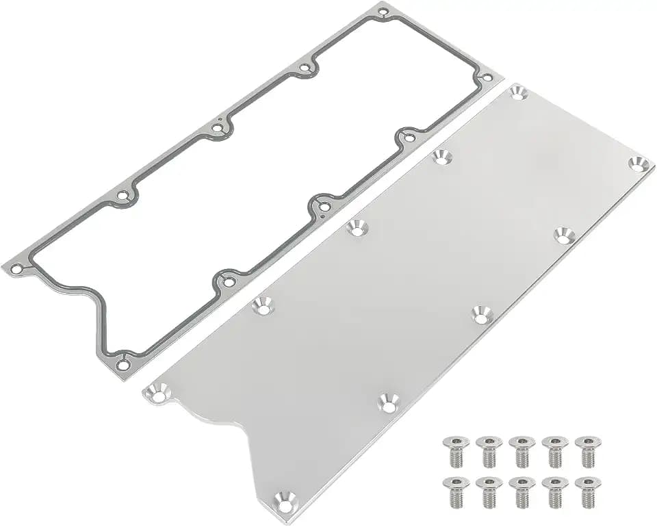 LS Gen 3 Valley Pan Cover Plate Low Profile with Gasket and Seals Compatible with LSX LS1 LM7 LR4 LQ4 LS6 L59 LQ9 LM4 L33 (Silver)