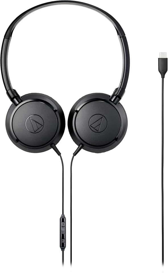 Audio-Technica ATH-S120C-BK USB-C Headphones, Black