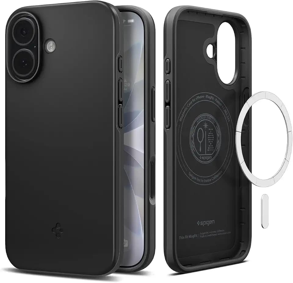 Spigen Thin Fit MagFit for iPhone 17e/16e Case, Black