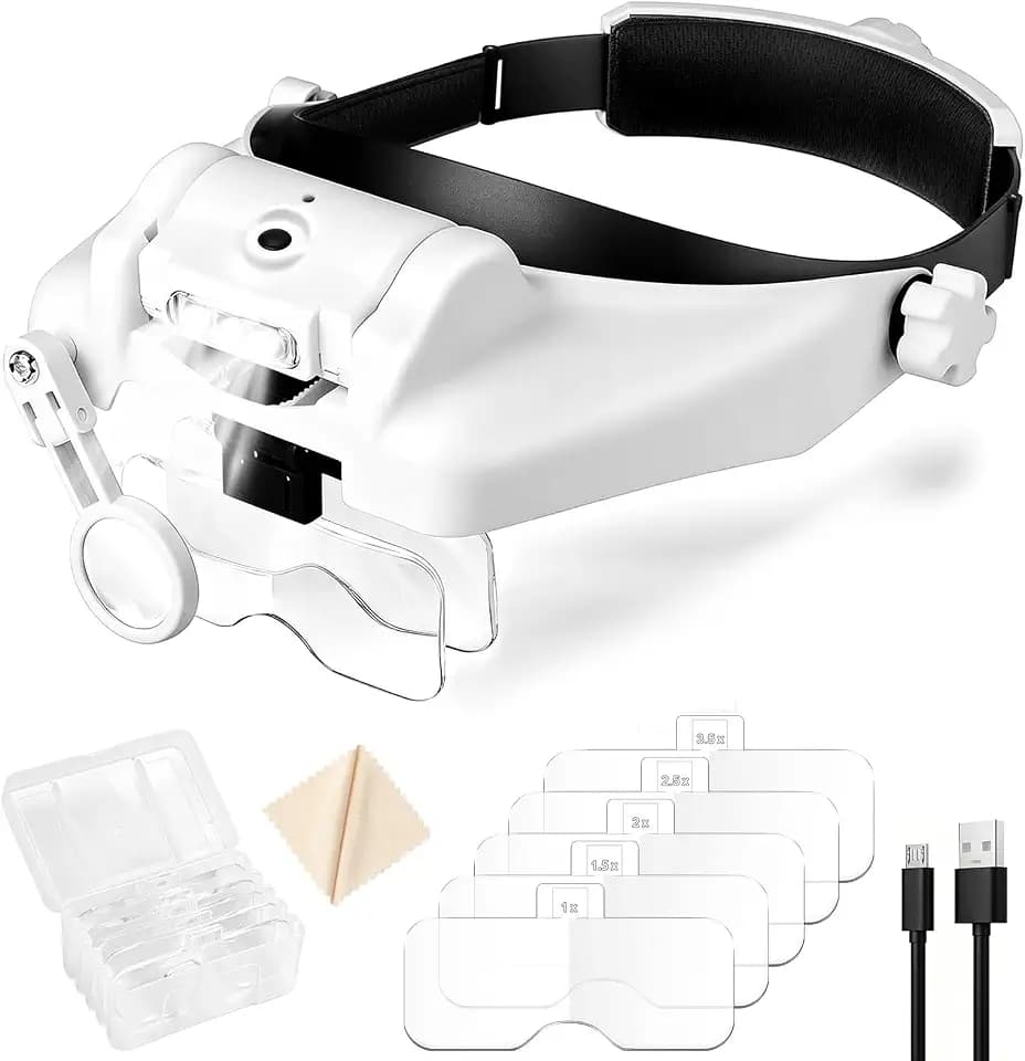 EEEKit Stirnband Lupe mit LED-Licht
