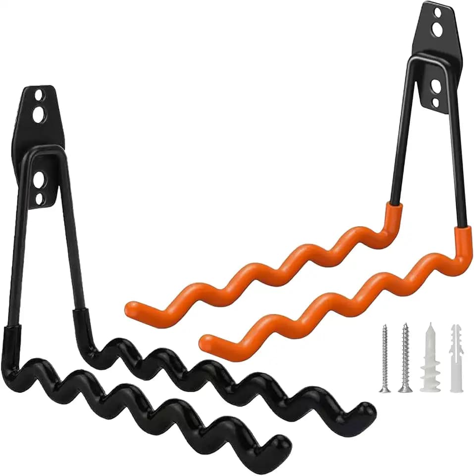 2 Pack Tennis Racket Holder, Wall Mounted Tennis Racket Storage Rack, Badminton Racket Stand for Badminton Rackets Tennis Rackets Table Tennis Rackets with Hardware and Anti-Scratch Silicone Tube