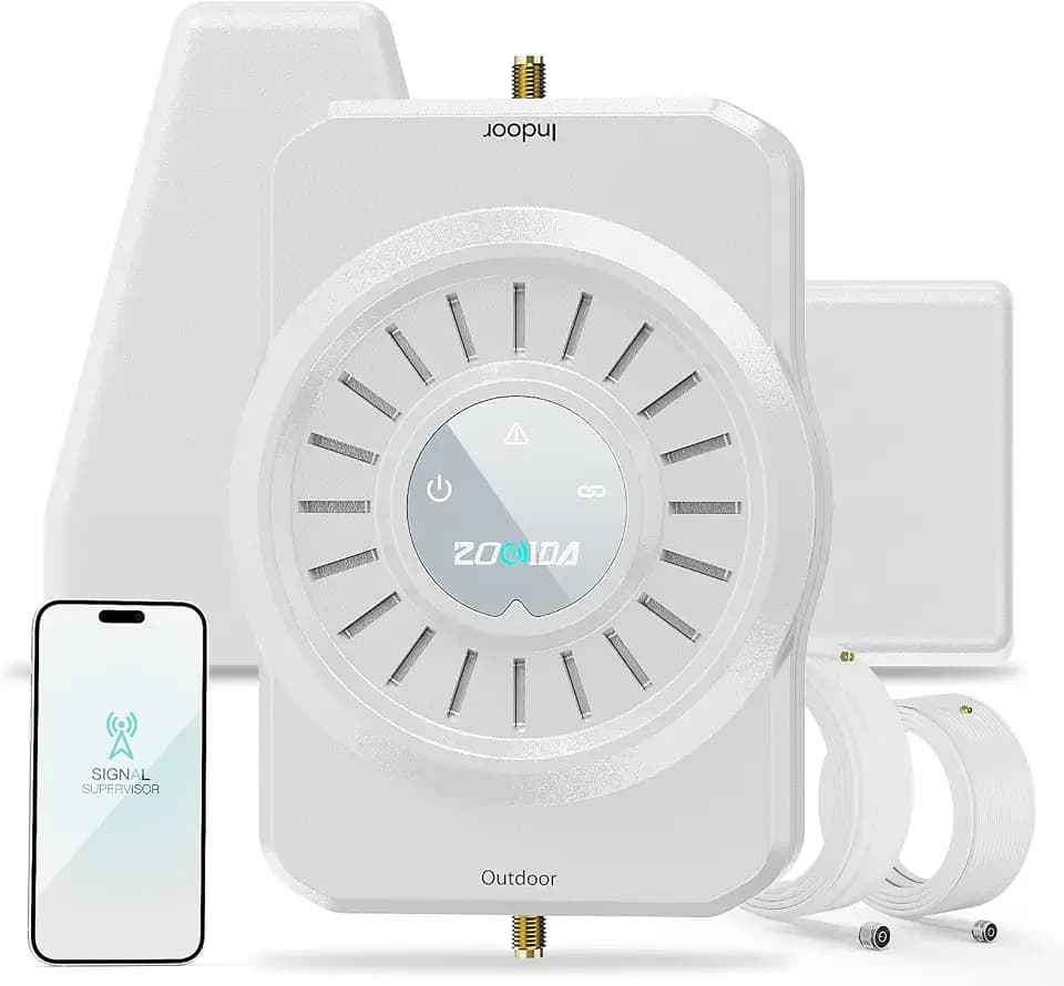 ZORIDA Cell Phone Signal Booster for Home Multi-Room, Cell Phone Boosters for All US Carriers Verizon, AT&T, T-Mobile, Boost 5G 4G to 4,000sq ft, 72dB High Gain Antennas, App 2026 Upgrade Ver 5S Pro