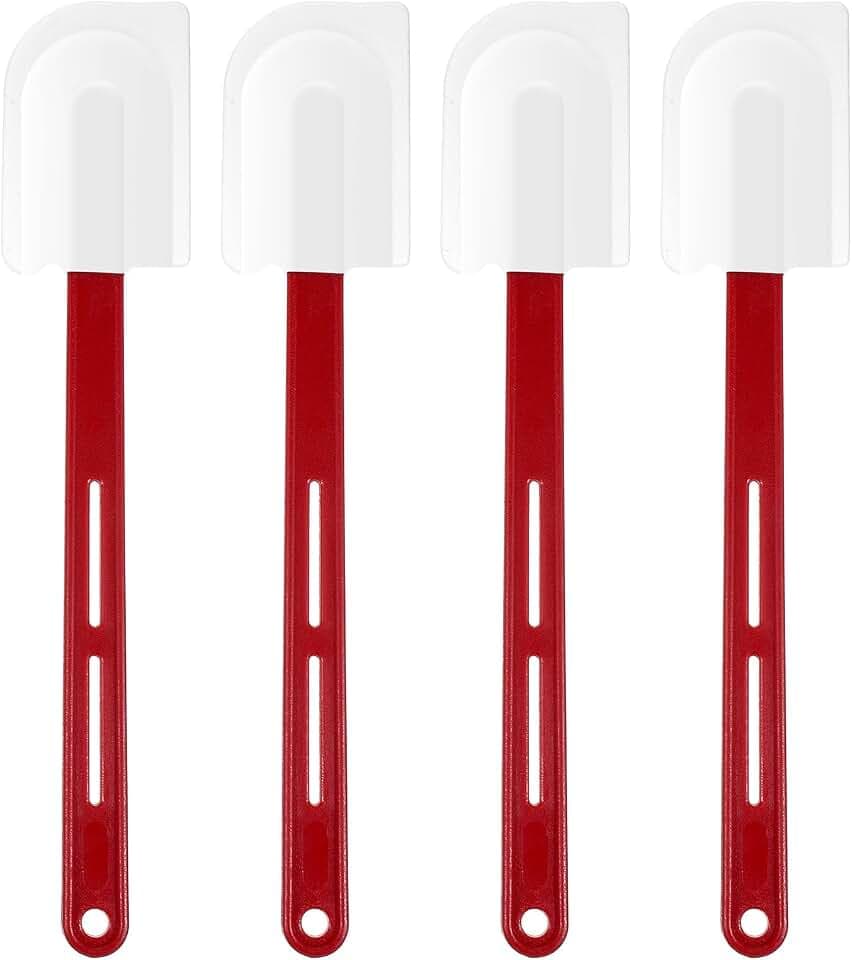 4 Pcs 14 Inch Silicone Spatulas High Temp, 500°F Heat Resistant Commercial Silicone Spatula Heavy Duty Scraper Rubber Spatulas with Long Handle for Kitchen Cook Baking Mixing, Dishwasher Safe