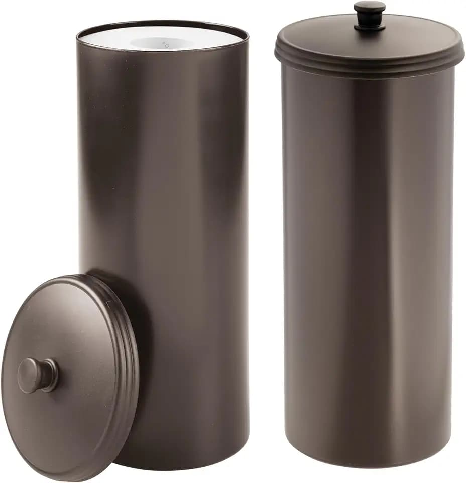 iDesign Freestanding Bathroom Toilet Paper Storage Holder, 2-Pack, Bronze