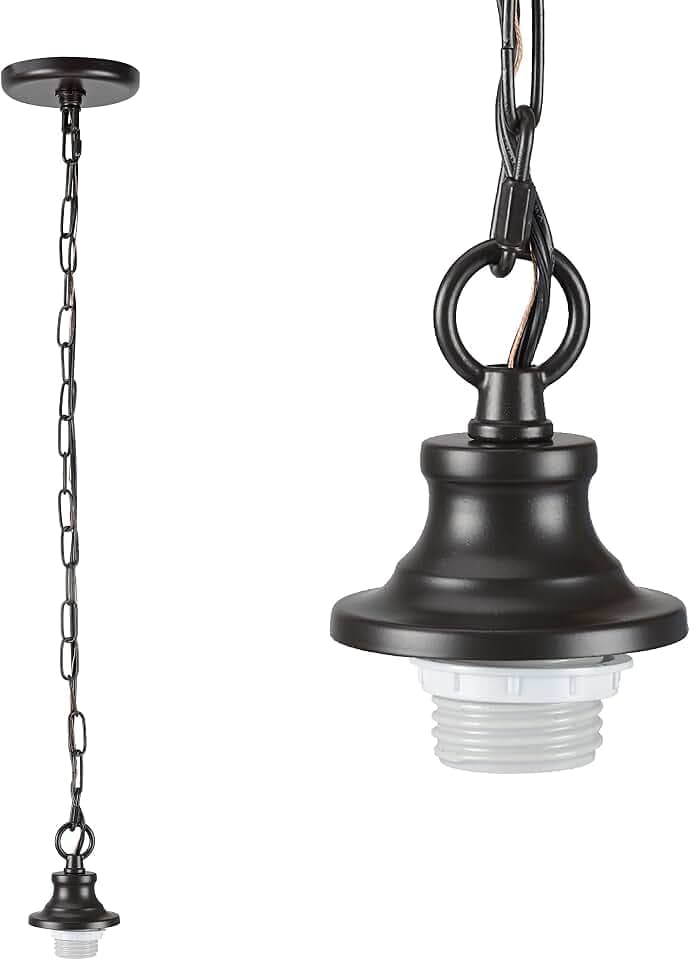 Aspen Creative 21052-11, Indoor Pendant Light Kit, 6' SPT-1 Black Wire / 5' Steel Chain. Socket Cup: 3-1/8" W x 1-5/8" H Suitable: 11-1/2" D. to 16" D. Pendant Shade. Oil Rubbed Bronze.1 Pack