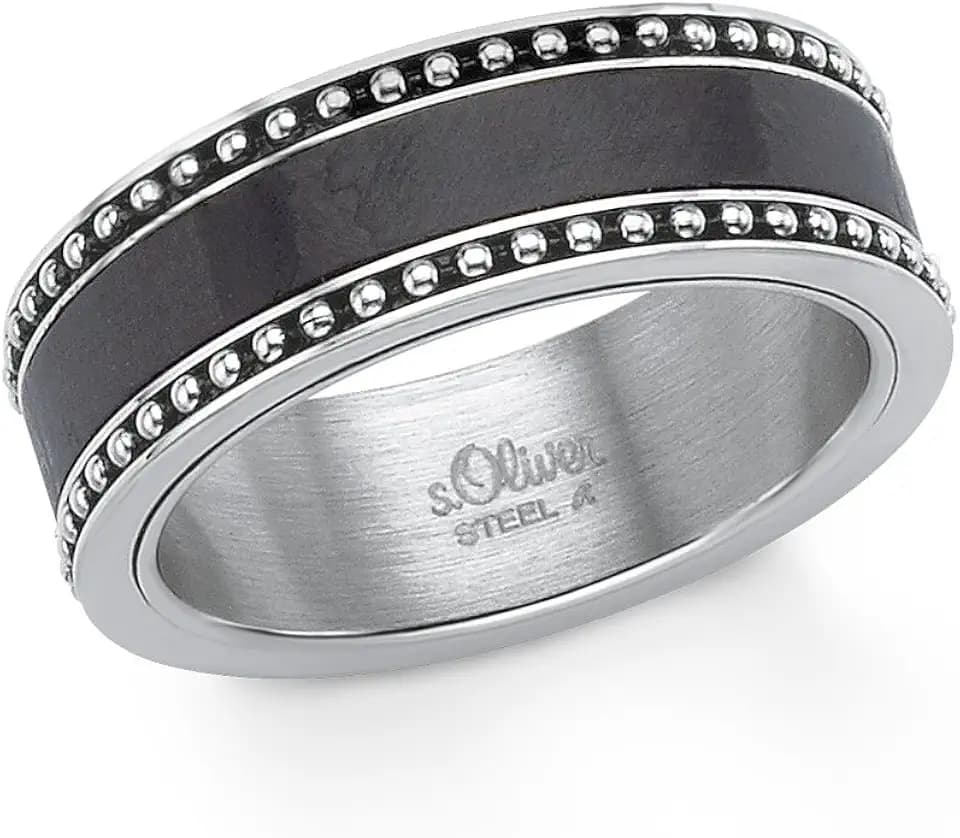s.Oliver Herren-Ring 8 mm Carbon Edelstahl Gr. 60 (19.1) - 20150_8