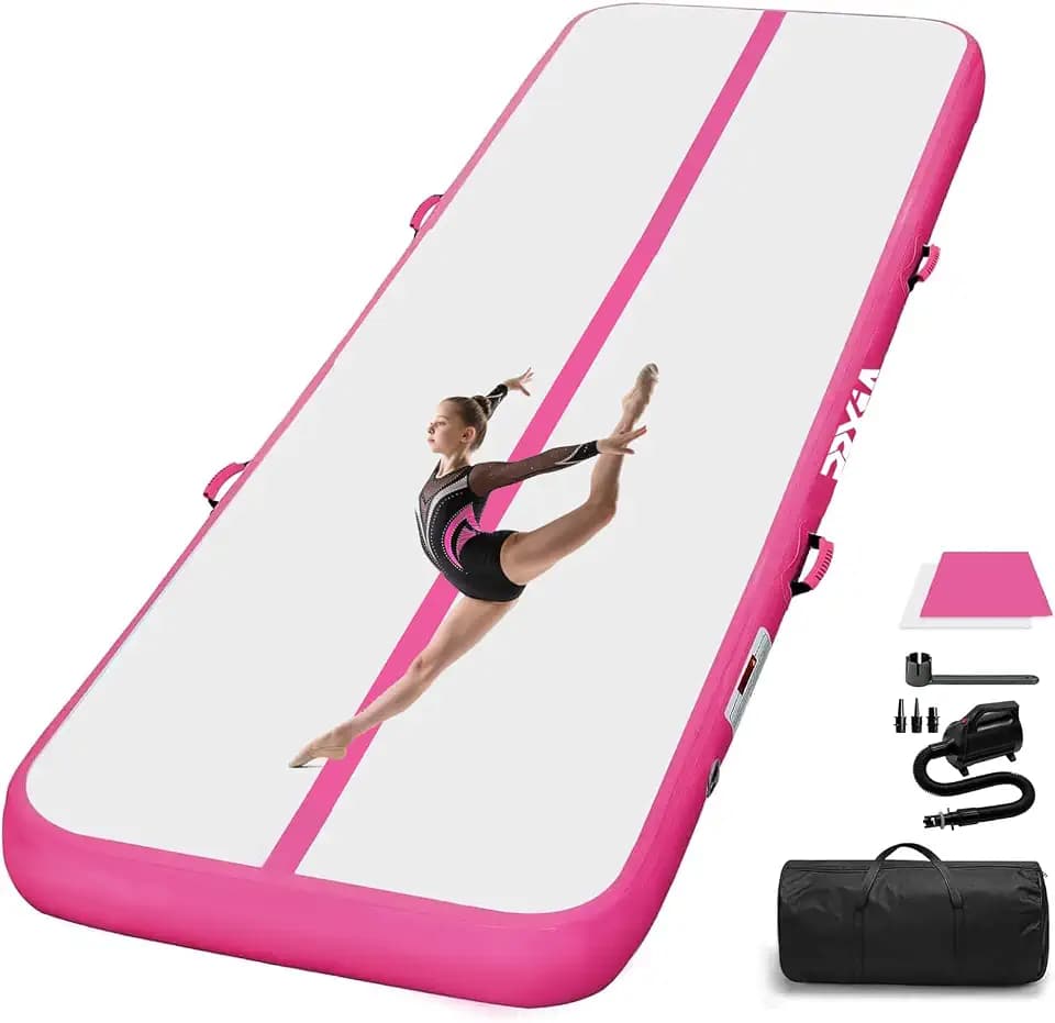 Gymnastikmatte Air Matte Track 3M/4M/5M/6M, Turnmatte Tumbling Matten 10/20CM Höhe mit Komplettes Zubehör, Aufblasbar Gymnastik Matten für zuhause Outdoor Yoga