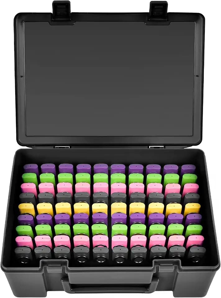 FULLCASE USB Flash Drive Case,104-Slot Thumb Drive Storage Organizer Black