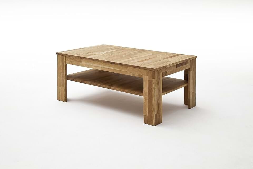 Robas Lund Couchtisch Massivholz Wohnzimmertisch Tisch Eiche, Fritz BxHxT 104 x 44 x 62 cm