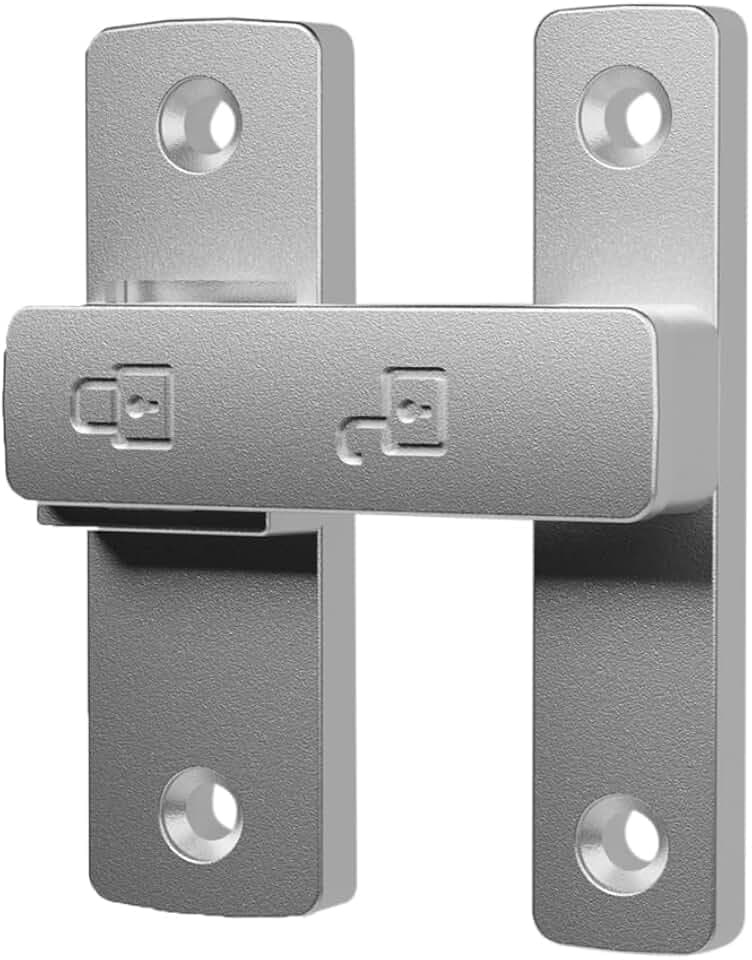 ETEKJOY Heavy-Duty Flip Latch Lock 90/180 Degree Sliding/Swinging Door Lock Latch Bolt for Gate Barn Garage Garden Fence Shed Window Cabinet (Silver, 180 Degree)