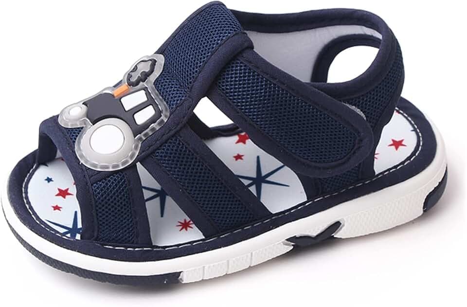 Baby Boy Girl Summer Sandals Infant Squeaky Shoes Lightwight Non-Slip Toddler First Walkers