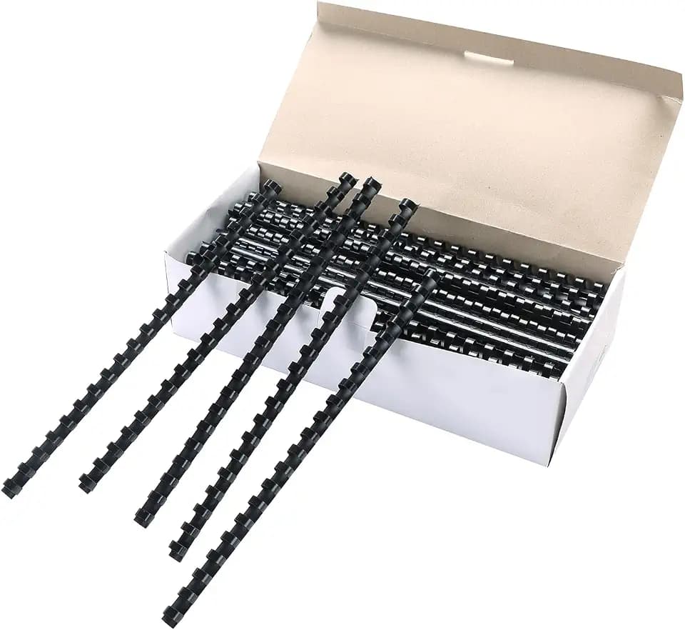 MYFULLY 100 Pack 21-Ring Plastic Binding Spines 3/8" Dia, 55-Sheet