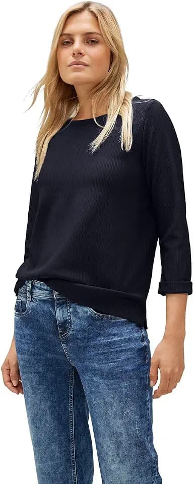 Damen Shirt mit Streifenstruktur