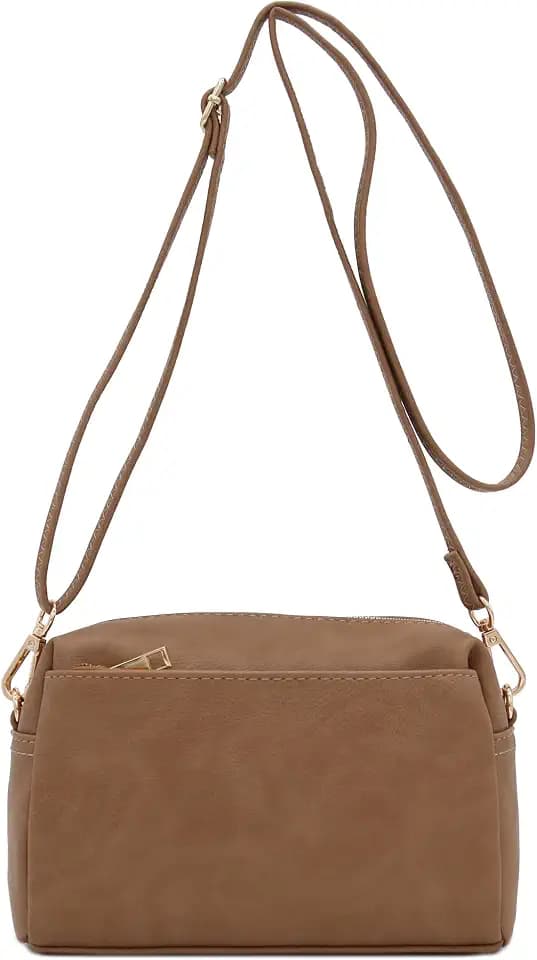 FashionPuzzle Triple Zip Small Crossbody Bag