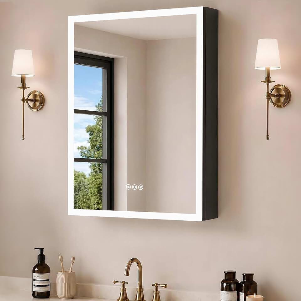 Buruis 24 x 30 Inch LED Medicine Cabinet Mirror with Lights for Bathroom