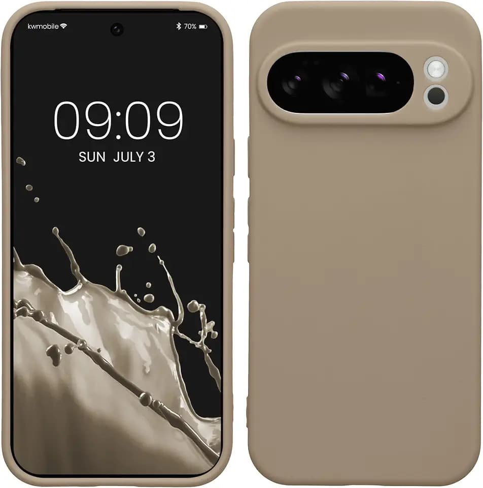 kwmobile Case Compatible with Google Pixel 10 Pro Case - Protective Slim TPU Phone Cover - Soft Matte Finish - Cream Matte