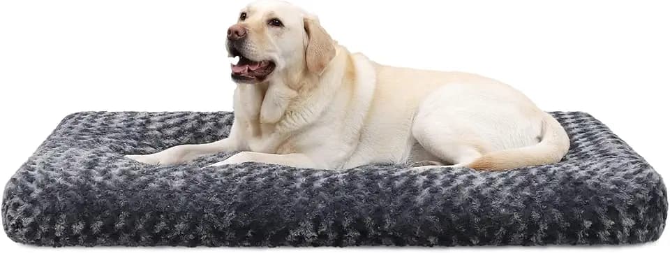 KSIIA Hundebett Grosse Hunde, Waschbar Hundekissen, 105x70cm Dunkelgrau