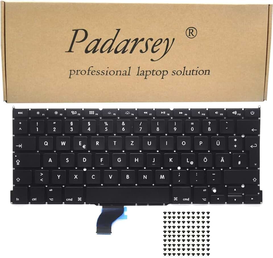 Laptop-Tastatur/Notebook Keyboard Ersatz Austausch Deutsch QWERTZ für MacBook Pro A1502 13 Inch Ende 2013-2015 (Deutsches Tastaturlayout)