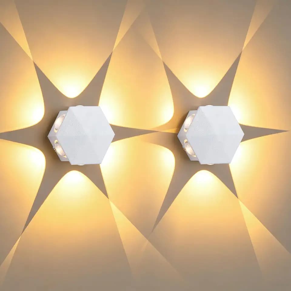 2er Set Wandleuchte Innen Außen 6W LED Panorama Beleuchtung Weiß