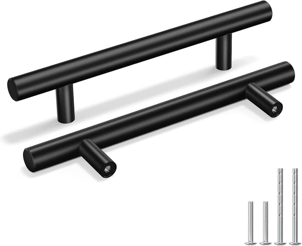 Goldenwarm 15 Stück Schrankgriffe Schwarz, 128mm Lochabstand Edelstahl Griffe für Küchenschränke, Allgemeiner Stil Griffe Möbel für Küchenschrank, Schubladen & Schränke, Modern Möbelgriffe Edelstahl