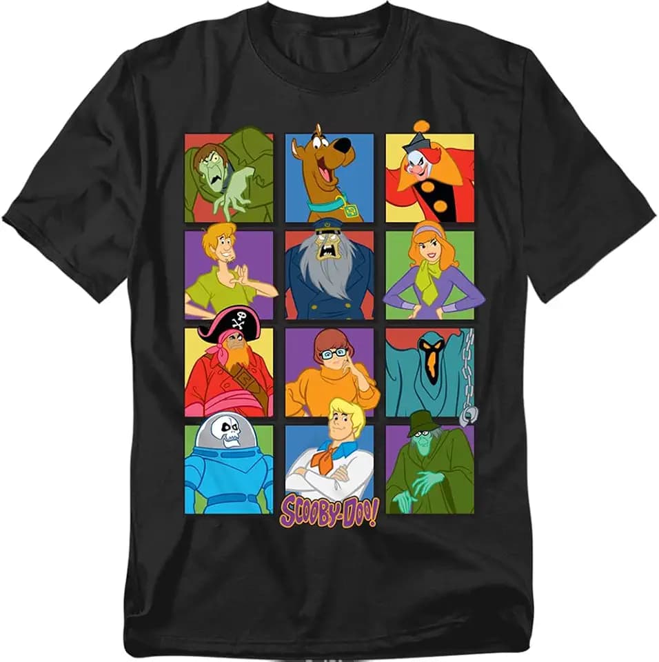Popfunk Scooby-Doo Character Squares Unisex Adult T Shirt