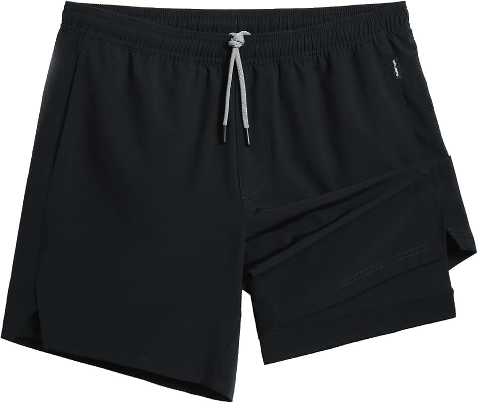 maamgic Gym Shorts for Men 7 inch Inseam with Liner Stretch 2 in 1 Workout Shorts Men Quick Dry Athletic Running Shorts