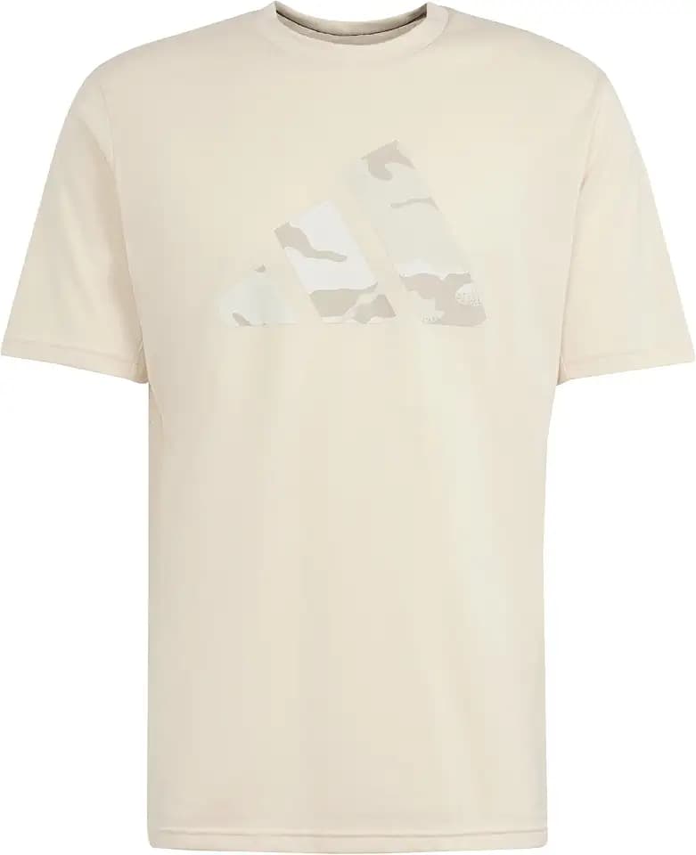 adidas Herren Train Essentials Seasonal Brand Love Camo Tee, crystal sand/black, L