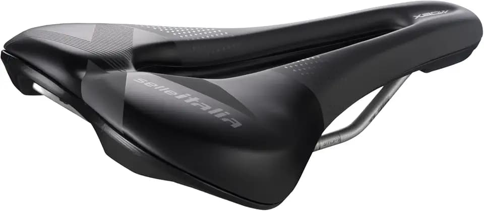 Selle Italia X-Bow TI 316 Superflow - Off-Road Fahrradsattel, Mountainbikesattel, eMtb, Off-Road Bike, Stoßdämpfer, Stahl-Kohlenstoff-Gestell, Anatomisches Loch