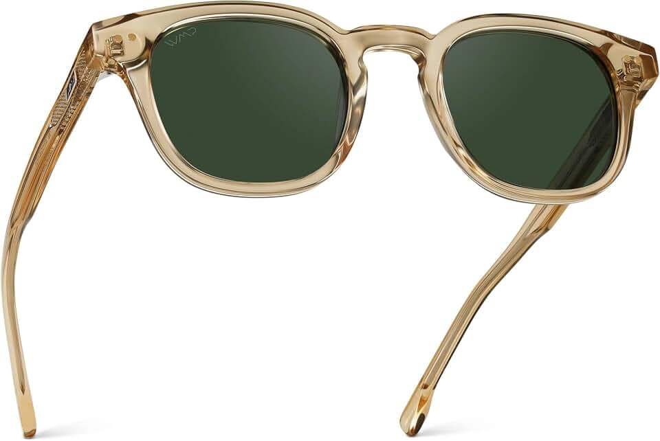 WearMe Pro Clark Men's Polarized Sunglasses, Retro Keyhole Square Design