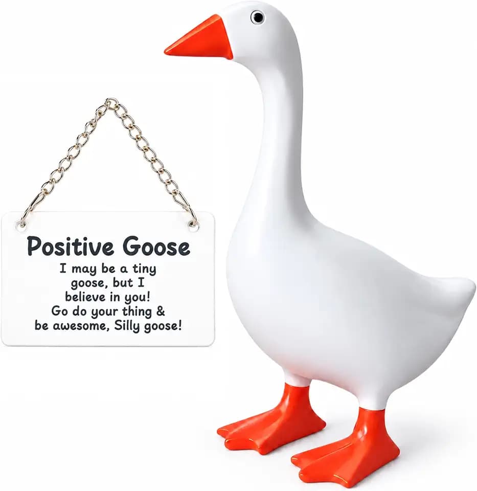 Desk Goose 7 Inch Cute Desktop Goose Statue, Funny Desk Decor for Women