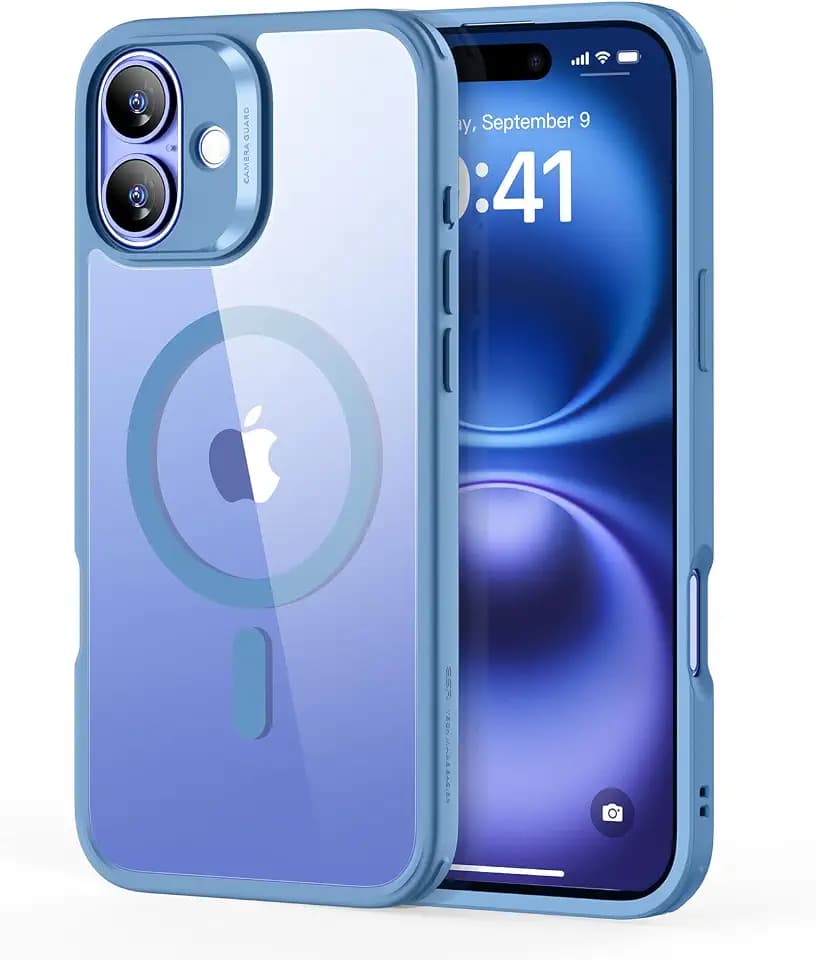 ESR for Phone 16 Plus Case, Compatible with MagSafe, Shockof Military-Grade tection, Magnetic Phone Case for Phone 16 Plus, Classic Hybrid Case (HaloLock), Clear Blue