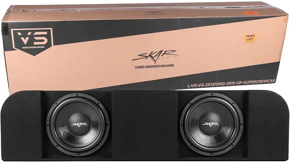 Skar Audio Dual 12" Loaded Subwoofer Enclosure Compatible with 2015-2025 Ford F-150 SuperCrew Cab Trucks