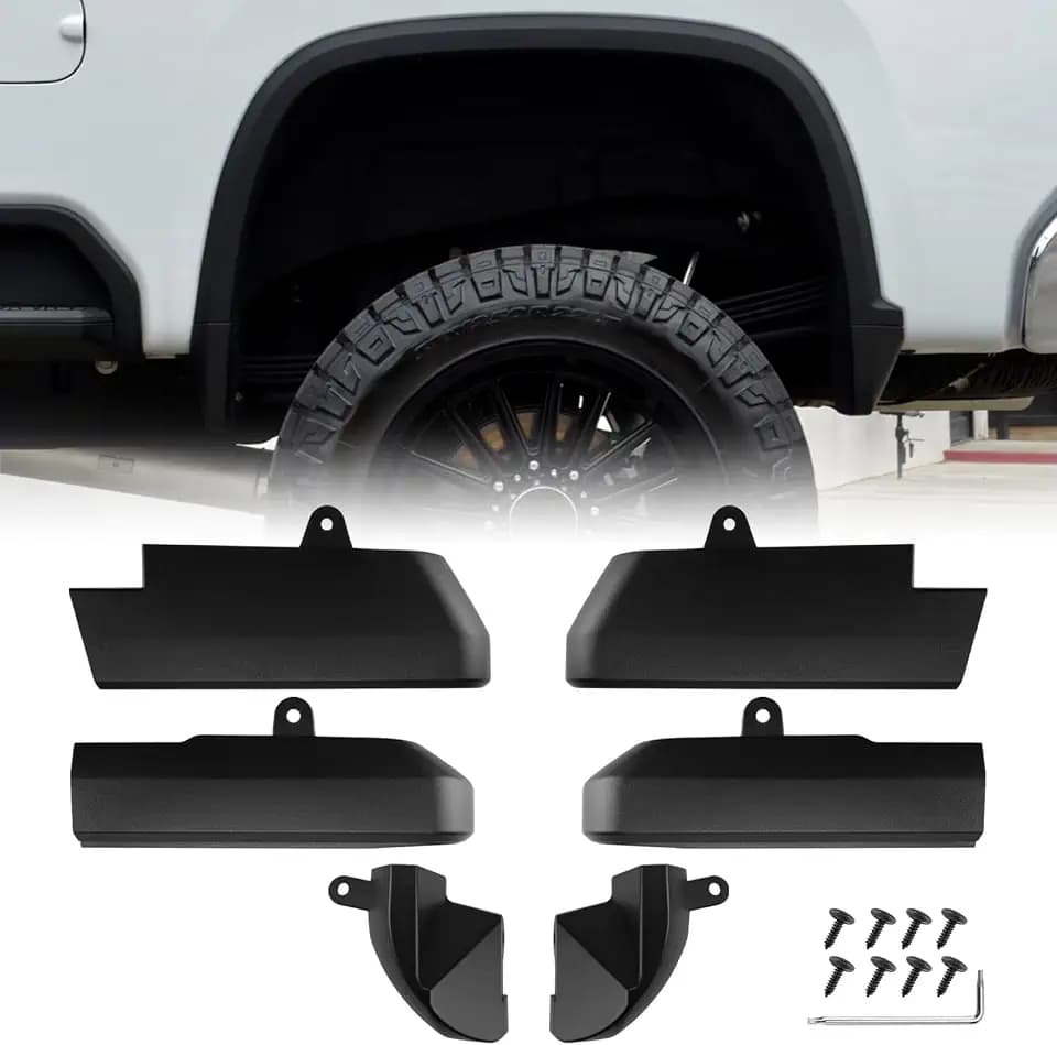 Falafa 6PCS Mud Flaps Delete Kit for 2020-2026 Chevy Silverado 2500HD 3500HD, Full Set Front and Rear Splash Guard Delete Plates, High Clearance Fender Flare Trim for Heavy Duty 2500 3500