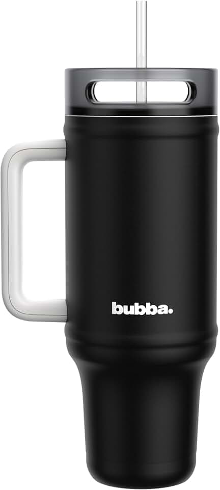 bubba 40 oz Insulated Stainless Steel Tumbler with Handle and Straw - Leakproof, Dishwasher Safe, Cup Holder Tumbler, Lead-Free and BPA-Free, Office Siren