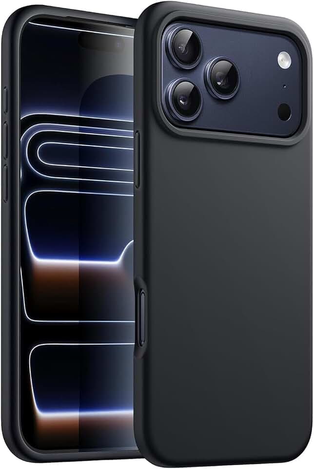 Verco Kompatibel mit iPhone 17 Pro Hülle, Matte Rückschale Schutzhülle für iPhone 17 Pro Case Silikon Handyhülle - Schwarz