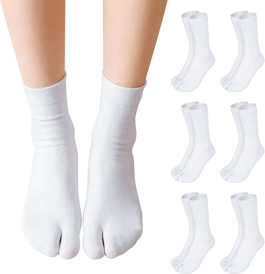 Unisex Tabi Split Toe Flip Flop Socks,Soft Cotton Elastic Big Toe Geta Sandal Japanese Socks for Men Women
