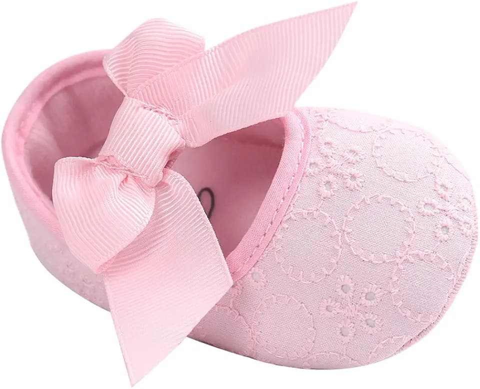 LACOFIA Baby Mädchen Prinzessin Bowknot rutschfest Weiche Sohle Taufschuhe