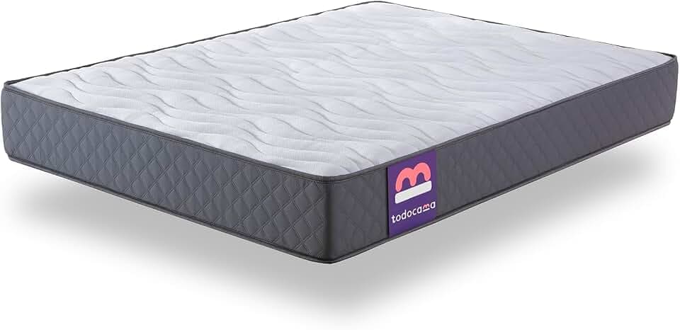 Todocama - Viskoelastische Matratze, 135 x 190 cm, Pure Flow Max, mehrlagig, Höhe 21 cm, mittlere/hohe Festigkeit, milbendicht, antibakteriell und hypoallergen