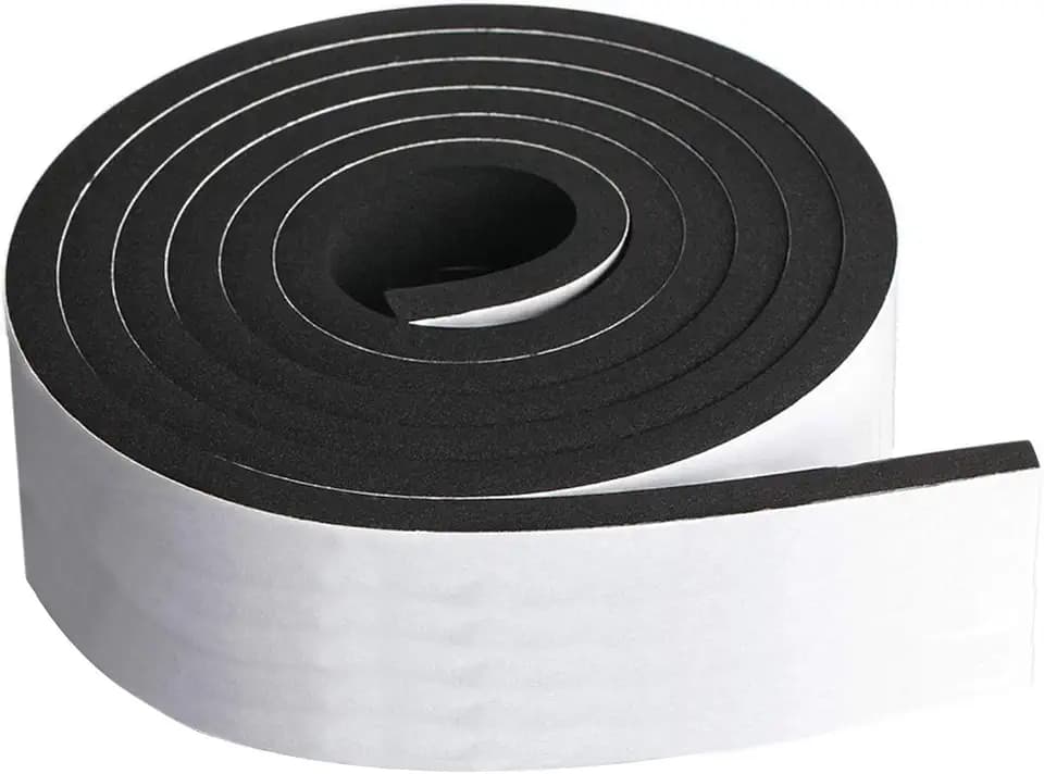 Neoprene Foam Strip Roll by Dualplex, 3" Wide x 10' Long 1/4" Thick, Weather Seal High Density Stripping with Adhesive Backing – Weather Strip Roll Insulation Foam Strips