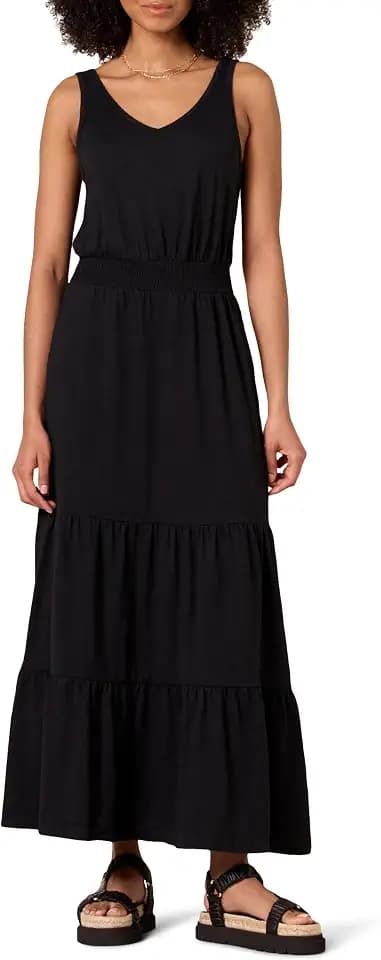 Amazon Essentials Women's Sleeveless Scoop Neck Tiered Elastic Waist Summer Maxi Dress (Available in Plus Size)