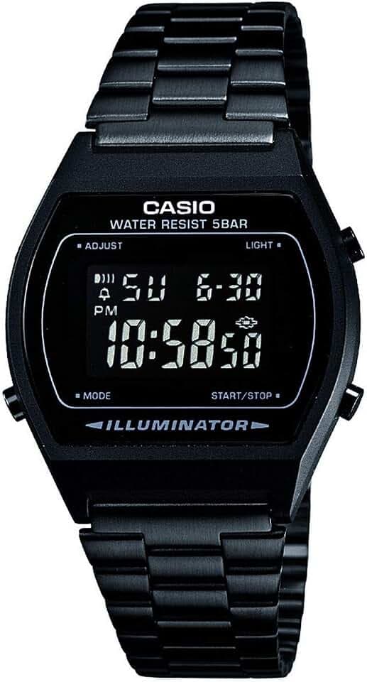 Casio Retro Unisex Digital Uhr B640WB mit Edelstahl Armband