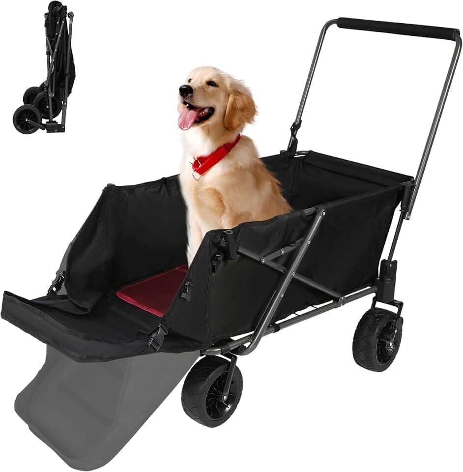 REDCAMP Hundewagen faltbar, All-Terrain Räder, bis 136 kg, große Hunde
