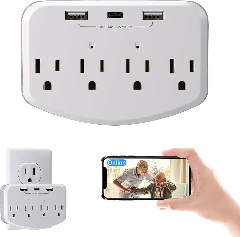 HD 1080P Wireless Hidden Camera WiFi spy cam, Indoor Wall Outlet with Motion Detection, Loop Recording, No Audio Nanny Cameras for Home Security/Office/Baby & Pet
