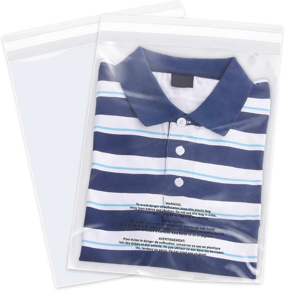 iMailer - 500 Count - 9" x 12" Clear Poly Bags with Suffocation Warning