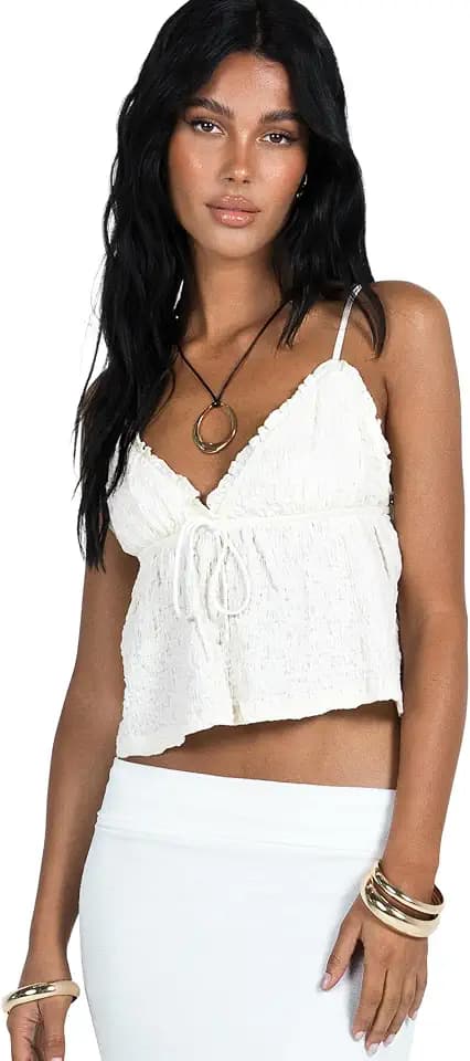 Princess Polly Chantria Top White Lower Impact