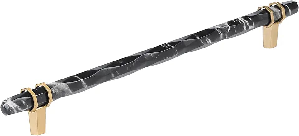Amerock 10-1/16" Carrione Marble Black/Champagne Bronze Drawer Pull