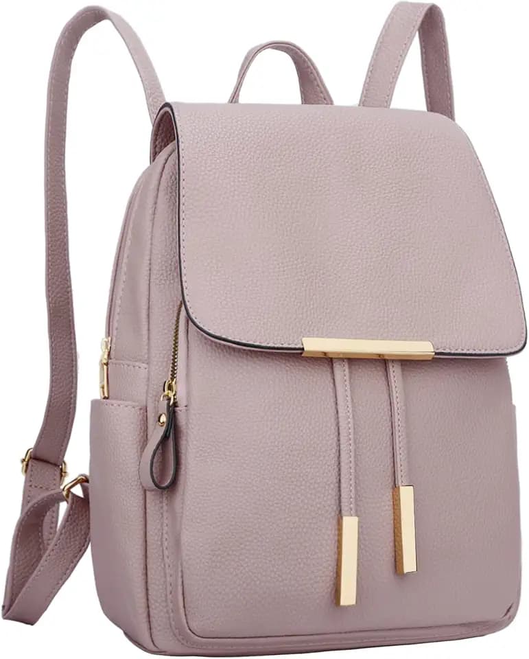 KKXIU Trendy Leather Backpack Purse for Women and Ladies Shoulder Travel Daypacks Bags (A-Pink)