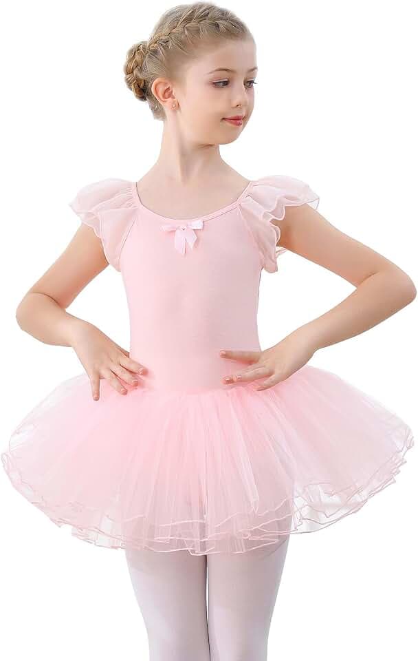 Ballettkleidung Tanzkleid für Mädchen Ballettanzug Ballett Trikot Turnanzug Tanzbody Baumwolle Ballett Tütü Kinder Ballettkleid Ballettkleid
