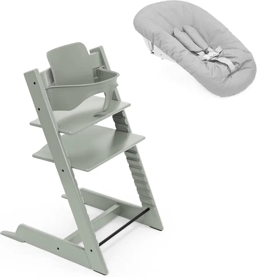 Stokke Tripp Trapp Hochstuhl mit Neugeborenen Aufsatz, Glacier Green